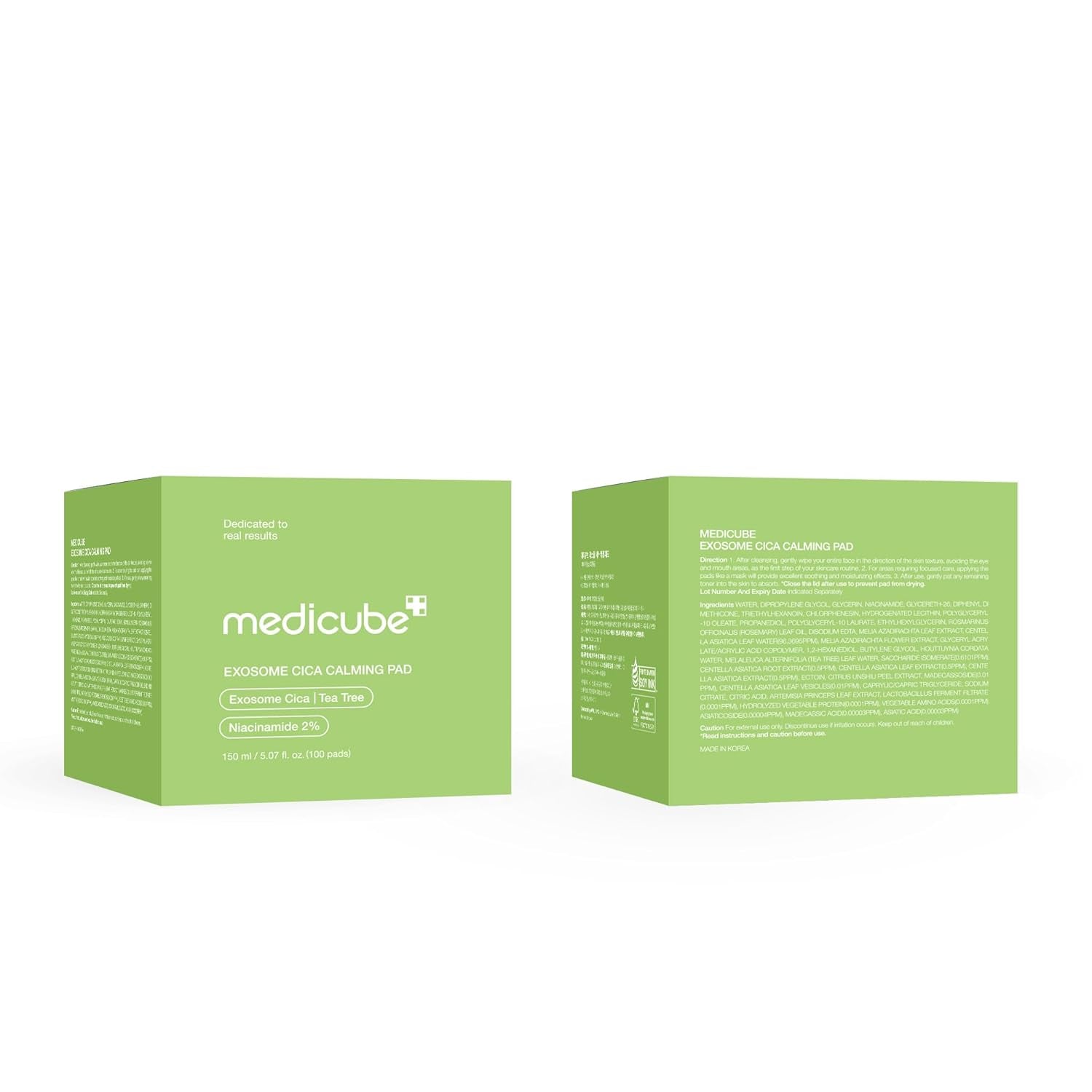 Toner Pads Exosome CICA Tea Tree Calming Toner Pad for Sensitive Skin | Centella Asiatica for Redness, Breakouts | Low-Irritating & Hydrating Care | Korean Skincare, 100 Pads (1 Pack)